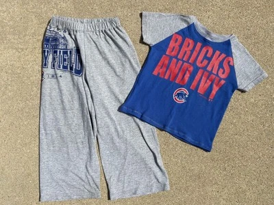 Chicago Cubs MLB Béisbol Hecho a Mano Reelaborado Camiseta Niño Pijama Conjunto Talla 5 Foto 1 de 4