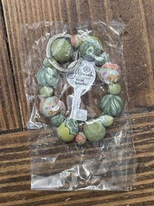 Jilzarah Wrist Keychain Handmade Clay Beads In Green Fern - Picture 1 of 7