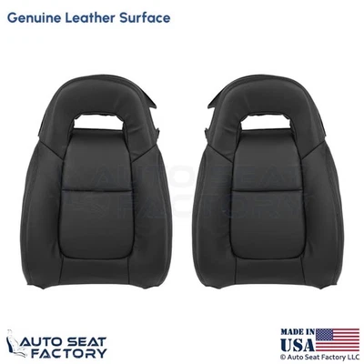 2003-2006 Fits Chevrolet SSR Genuine Leather Front Top Replacement Covers Ebony - Image 1 of 4