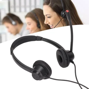 .›RJ9 Zestaw słuchawkowy telefoniczny z mikrofonem Redukcja szumów Podwójne ucho Biuro - Zdjęcie 1 z 23