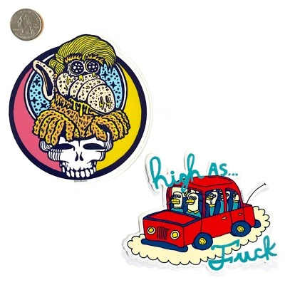 VINTAGE Killer Acid Sticker Lot of 2 - Skinner Buff Monster Neckface Barry McGee - Image 1 of 3