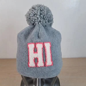GAP KIDS HI YOUTH BEANIE/SKULL/SKI POM HAT/CAP, FOLD OVER/CUFF, GRAY, OUTDOOR - Picture 1 of 9