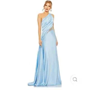 Ieena für Mac Duggal One Shoulder verziertes Satinkleid Stil 2210 neu mit Etikett - Bild 1 von 10