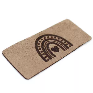 10er Set Label Nähetiketten zum Aufnähen 6x2,5cm in Leder Optik 15 Regenbogen - Bild 1 von 6