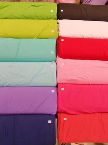 INTERLOCK KNIT Cotton Fabric Solid Colors Medium Wt BY THE YARD 70" W I D E - Picture 1 of 10