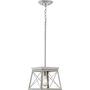 PROGRESS LIGHTING Briarwood Collection 1-Light Bleached Oak Mini-Pendant Light - Picture 1 of 5