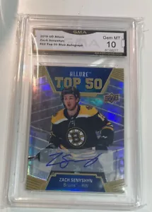 2019-20 Allure Zach Senyshyn Top 50 Autograph Rookie RC GMA 10 Boston Bruins - Picture 1 of 2