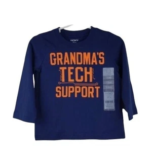 Carter's Infant Navy manica lunga grafica t supporto tecnico della nonna 12M (nuovo con etichette) - Foto 1 di 3