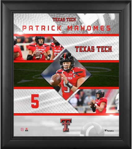 Patrick Mahomes Texas Tech Red Raiders Framed 15" x 17" Stitched Stars Collage Cover