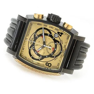 Swiss Made Invicta 20251 S1 Rally Chronograph Leather Strap Gold Dial Mens Watch - Picture 1 of 5