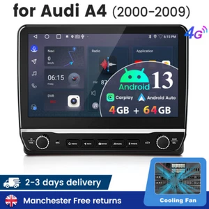 8-Core 10.1" Android 13 Car Stereo GPS SatNav Radio 4+64GB For Audi A4 2000-2009 - Picture 1 of 14