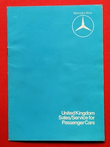 Mercedes-Benz 1980 Reino Unido guía de concesionario de ventas y servicio para turismos - Imagen 1 de 5