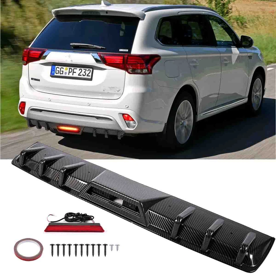 For Mitsubishi Outlander Rear Bumper Spoiler Diffuser Lip Trim w/LED Tail Light Foto 1 de 4