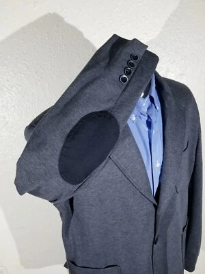 Structure XL 46R Gray Stretch Knit Elbow Patch Cardigan Jacket Blazer Sport Coat - Image 1 of 4