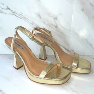 NEW Steve Madden gold Nicky Heeled Sandal sz heels 10 - Picture 1 of 4