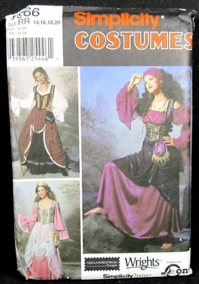 Gypsy Fortune Teller Renaissance Costume Colonial 14 16 18 20 Simplicity 9966 UC - Image 1 of 4