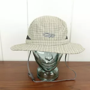 Outdoor Research Bugout Brim Green Checkered Insect Shield 50 SPF Sun Hat SZ L - Picture 1 of 7