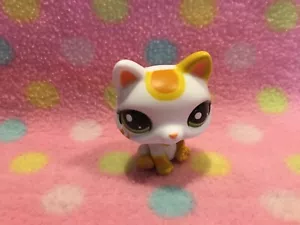 Littlest Pet Shop LPS Haustierkatze gelb, weiß & orange mit grünen Augen Neu! Hasbro - Bild 1 von 3