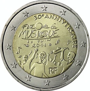2 Euro France 2011 * 30th Anniversary - Day of Music * Unc - Picture 1 of 2