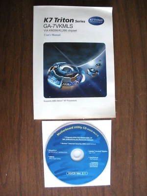 NEW Jetway V6DP or Triton K7 GA-7VKMLS Via KM266 KL266 Chipset Driver Manual CD - Image 1 of 2