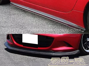 CS Type Carbon Fiber Front Lip + Extension Side Skirts For 2016+ Mazda MX-5 ND - Picture 1 of 2