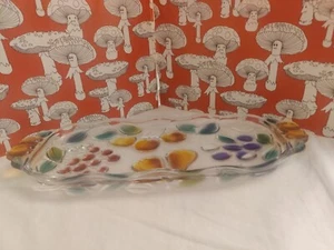 Mikasa Garden Harvest Canape Fruit and Cheese Glass Serving Tray 16"x6.5" - Picture 1 of 7