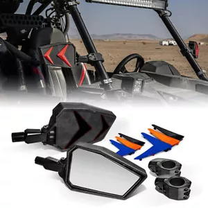 1.75" UTV ATV Side Mirrors Rear View Mirrors For Polairs RZR 1000 XP 900 XP1000 - Foto 1 di 8