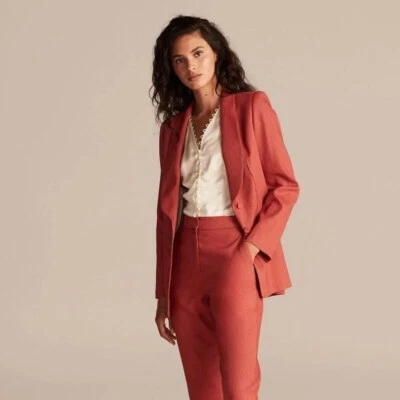 Rebecca Taylor Tailored Linen Suit Pants - Image 1 of 4