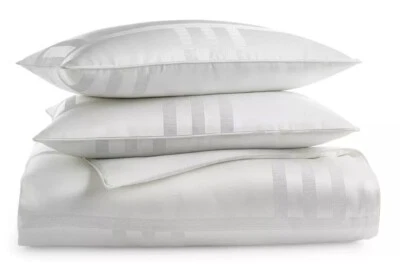 Juego de funda nórdica Hotel Collection Structure Queen blanco juego de 3 piezas nuevo Foto 1 de 4