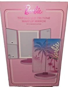 BarbiexImpressions Vanity Collaboration Trifold LED Makeup Mirror w/Stand-NIB - Picture 1 of 5