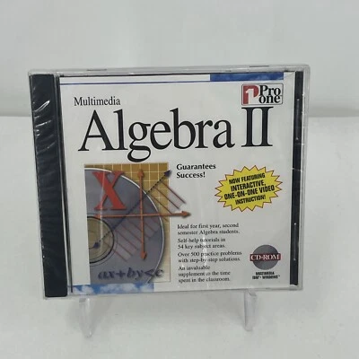 Multimedia Algebra II : New Sealed CD-ROM Pro One Software 1995 - Image 1 of 2