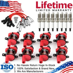 8 Pack Ignition Coils & Spark Plugs & Wires for Chevrolet GMC 4.8/5.3/6.0L UF262 - Picture 1 of 24