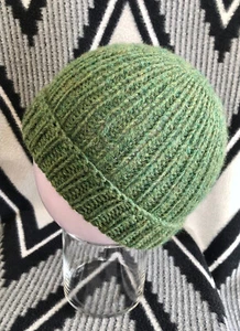 New Handmade Spruce Green Soft Wool Blend Knitwear Beanie Hat, One Size Adult - Picture 1 of 19