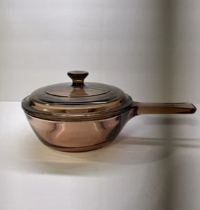 Vision Ware Corning Amber 0,5 Liter Kochtopf und Bernstein Pyrex Deckel Vintage - Bild 1 von 11