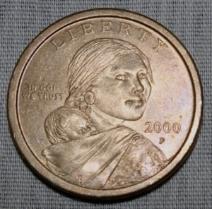 2000 P Sacagawea Native American Gold Tone U.S. One Dollar Coin : Circulated p18 - Picture 1 of 4