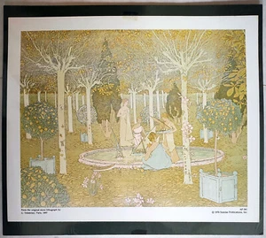 Gaston de Latenay ~ Le Parc ~ 1976 Lithograph By G.Delatenay Paris 1897 The Park - Picture 1 of 4