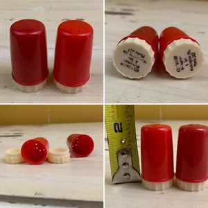 SALT & PEPPER SHAKERS - Vtg Mid-Century Red Plastic Advertising Washington MO - Picture 1 of 7