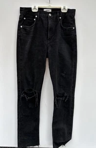 Agolde Jeans 27 Cherie High Rise Straight Gray Black Denim Button Fly - Picture 1 of 5
