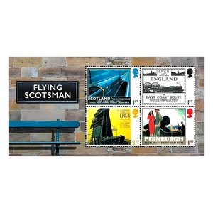 GB 2023 SC 4344 THE FLYING SCOTSMAN MINISHEET 1st (2) & £1.85 (2) MNH VF - Picture 1 of 5