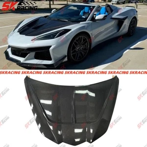Fits Chevrolet Corvette C8 Z06 Carbon Fiber Front Bonnet Hood Engine Cover Lid - Picture 1 of 16