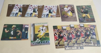 Brett Favre 1998 Pacific LOT OF 11 Dynagon Omega Crown Royale Aurora Inserts - Image 1 of 2