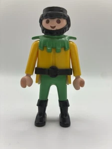 Figura Playmobil Vintage Cuello Verde Camisa Amarilla Barba Negra Sombrero Botas - Imagen 1 de 1