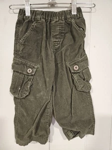 Carter’s Green Corduroy Cargo Pants Elastic Waist Boys 24 Months Small Defect - Picture 1 of 5