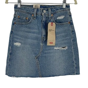 Levi’s High Rise Deconstructed Rock Blau Damengröße 24 Neu mit Etikett - Bild 1 von 6