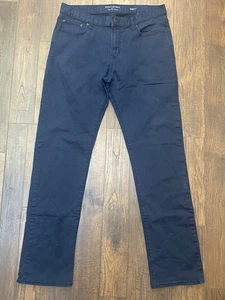 Banana Republic Traveler Pants Slim Fit Mens 34x34 (Actual 33x32) Blue 5 Pocket - Picture 1 of 10