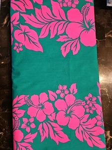 De colección Trendtex tela hibisco hawaiano 44” X 5 yardas rosa verde azulado gran escala - Imagen 1 de 3