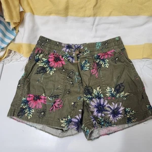 Gap Kids Girls Shorts Medium Flowers Cotton Elastic Waist - Picture 1 of 10