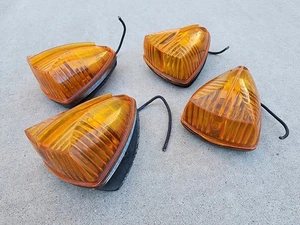 4 Vintage Cats Eye No 150 PCE 69 Amber Roof Cab Marker Light Accessory Truck COE - Picture 1 of 14