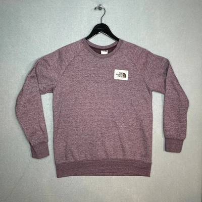 Sudadera para mujer The North Face Heritage cuello redondo talla M púrpura con logotipo jaspeado Foto 1 de 4