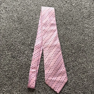 Corbata de seda Jones New York rosa con estampado geométrico Foto 1 de 4